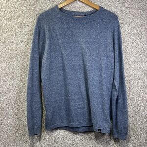 PrAna Sweater Mens Large Blue Organic Cotton Polyester Crewneck Knit Pullover